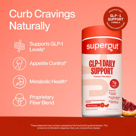 Supergut GLP1 Daily Support Blood Orange powder back view