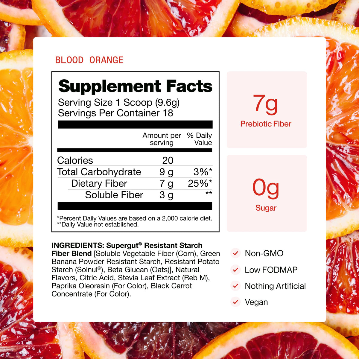 Supergut GLP1 Daily Support Blood Orange powder packaging