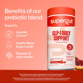 Supergut GLP1 Daily Support Blood Orange powder with ice