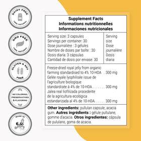 Supersmart Organic Royal Jelly 300mg capsules side view