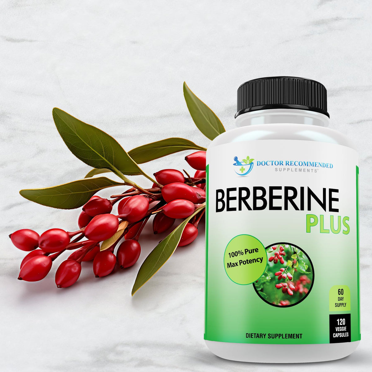 SUPPLEMENTS Berberine Plus 1200mg bottle with label