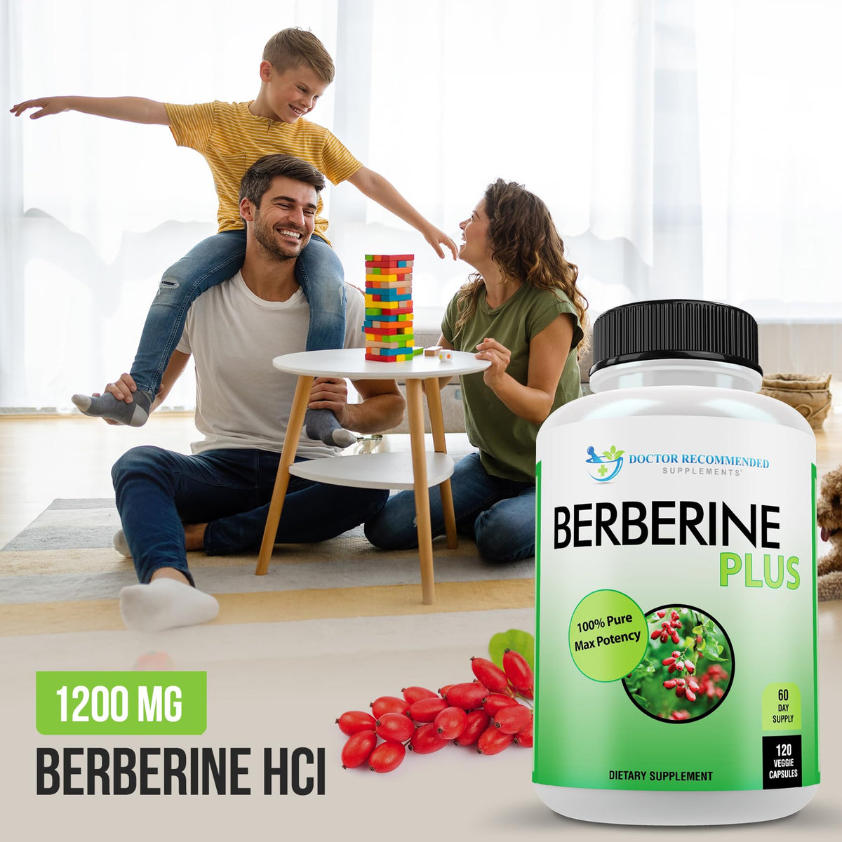 SUPPLEMENTS Berberine Plus 1200mg capsules close-up