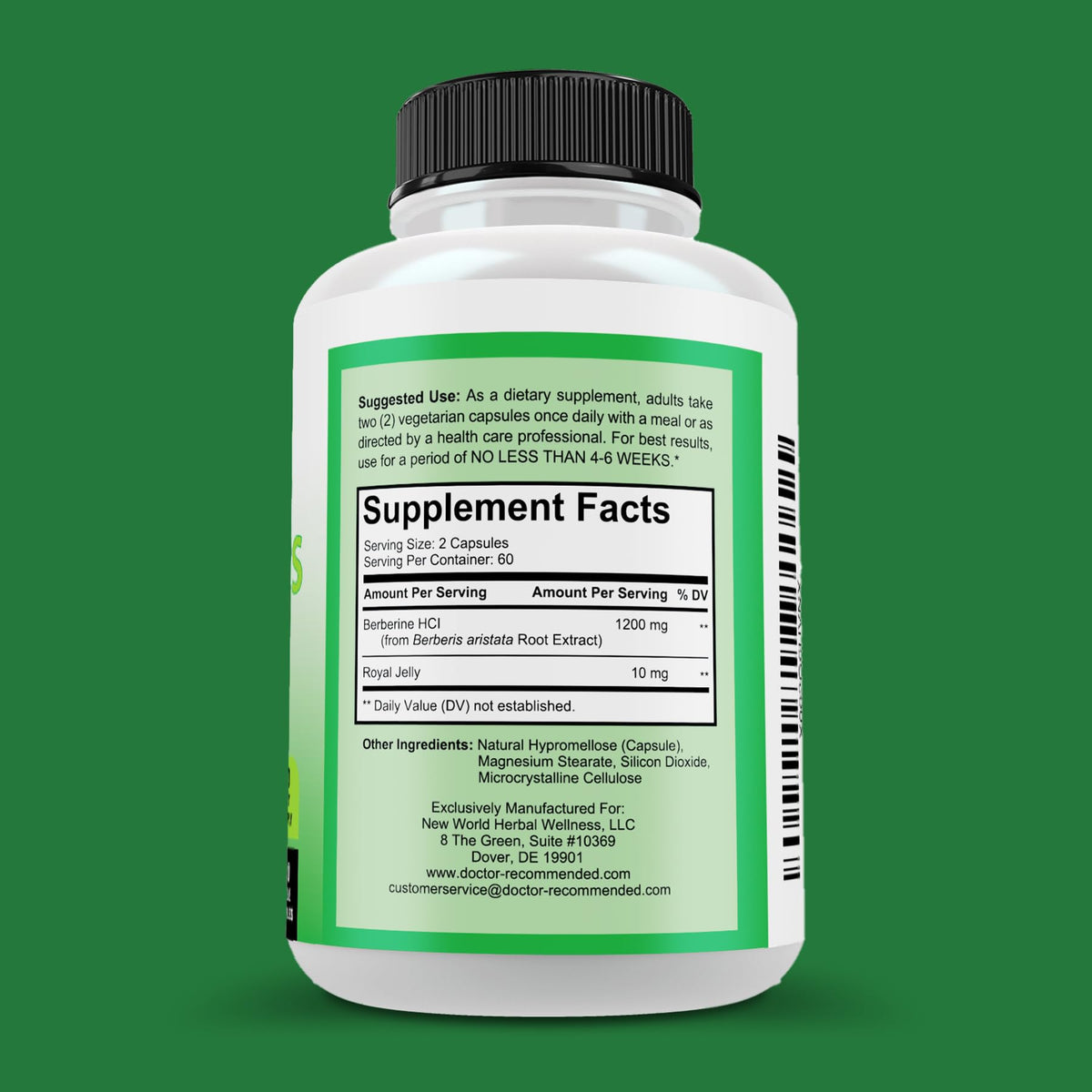 SUPPLEMENTS Berberine Plus 1200mg side view