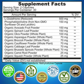 SUPPLEMENTS STUDIO Liposomal Glutathione Supplement 500mg label details