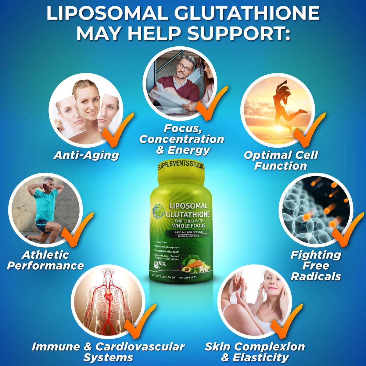 SUPPLEMENTS STUDIO Liposomal Glutathione Supplement 500mg lifestyle scene