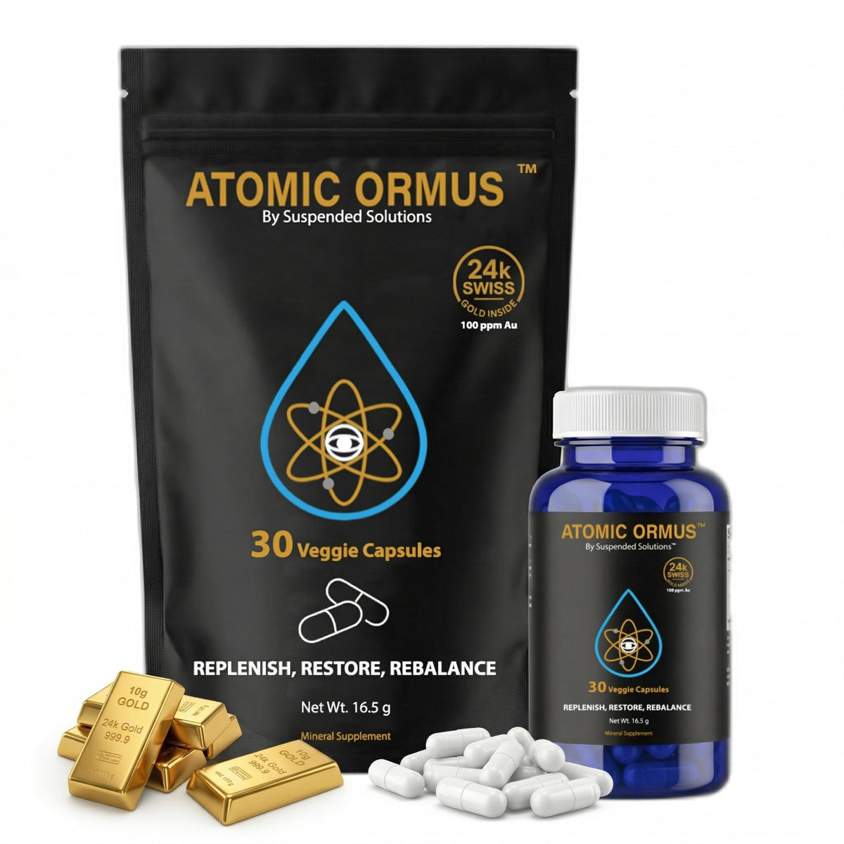 Suspended Solutions Atomic Ormus Capsules 30 count front view