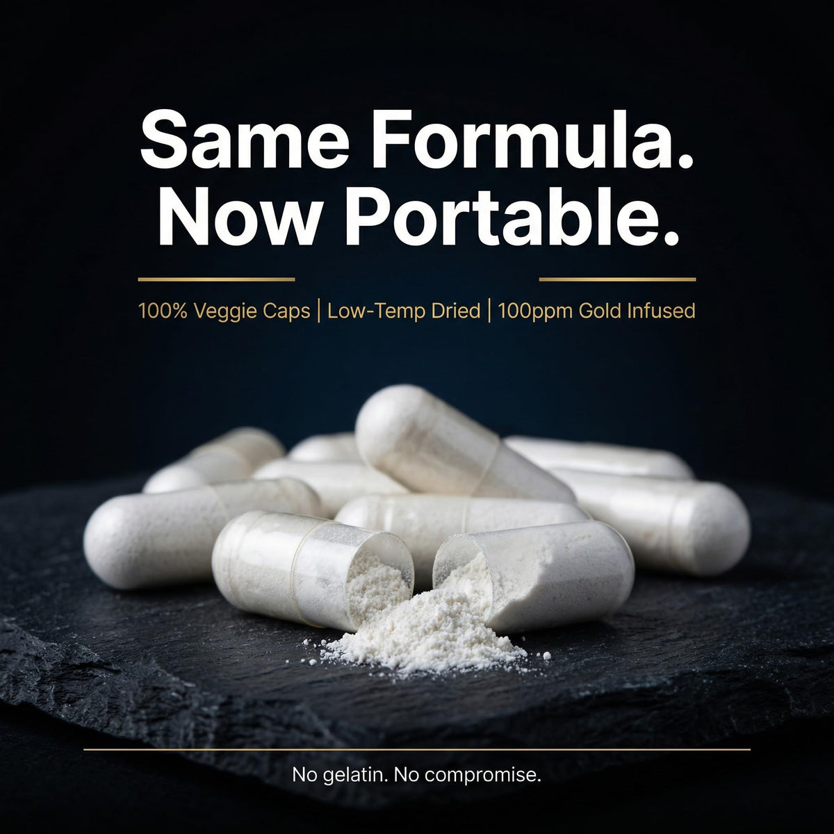 Suspended Solutions Atomic Ormus Capsules displayed with lifestyle setting