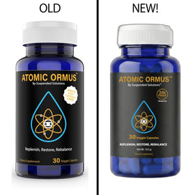 Suspended Solutions Atomic Ormus Capsules side view showing packaging