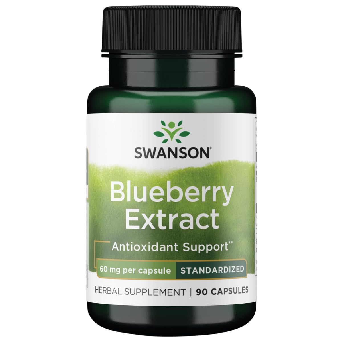 Swanson Blueberry Leaf Extract 60 mg 90 Capsules front view