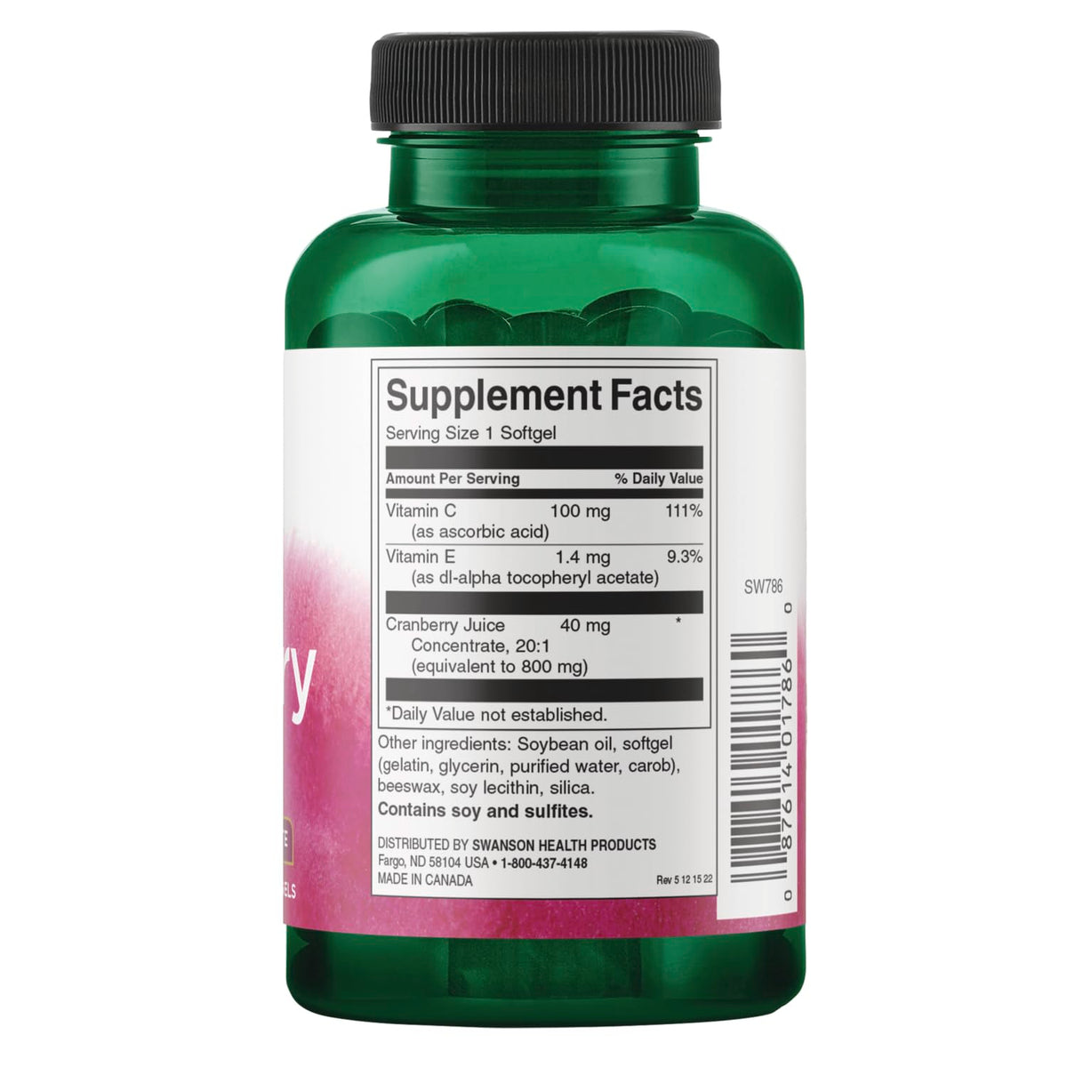 Swanson Cranberry 20:1 Juice Concentrate packaging