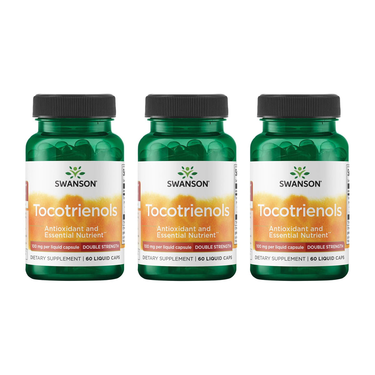 Swanson Double Strength Tocotrienols 100 mg liquid capsules front view
