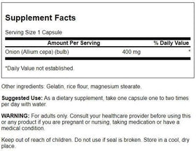 Swanson Full Spectrum Onion Bulb 400 mg 60 Capsules side view
