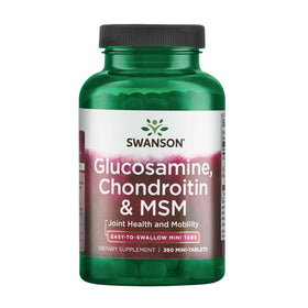 Swanson Glucosamine, Chondroitin & MSM 360 Mini-Tablets front view