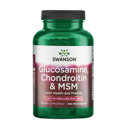 Swanson Glucosamine, Chondroitin & MSM 360 Mini-Tablets front view