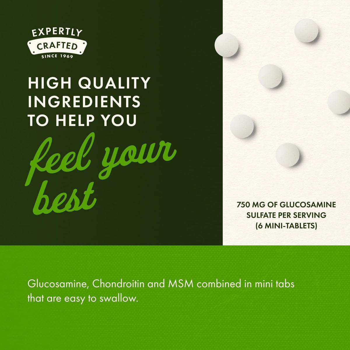 Swanson Glucosamine, Chondroitin & MSM 360 Mini-Tablets with measuring spoon