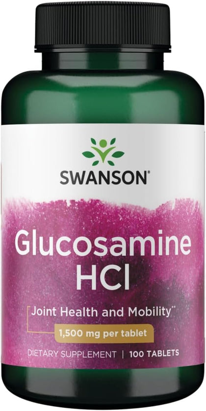 Swanson Glucosamine HCl Joint Support 1500 mg 100 Tablets front view