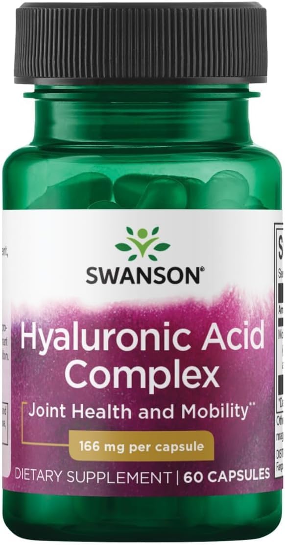Swanson Hyal-Joint Hyaluronic Acid Complex 166 mg, 60 capsules front view