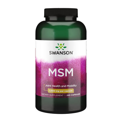 Swanson MSM Joint Health Supplement 1000 mg 240 Capsules front view