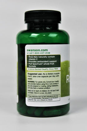 Swanson Rose Hips Herbal Supplement close-up of capsules