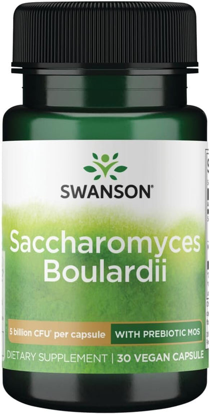Swanson Saccharomyces Boulardii 5 Billion CFU 30 Veg Capsules front view