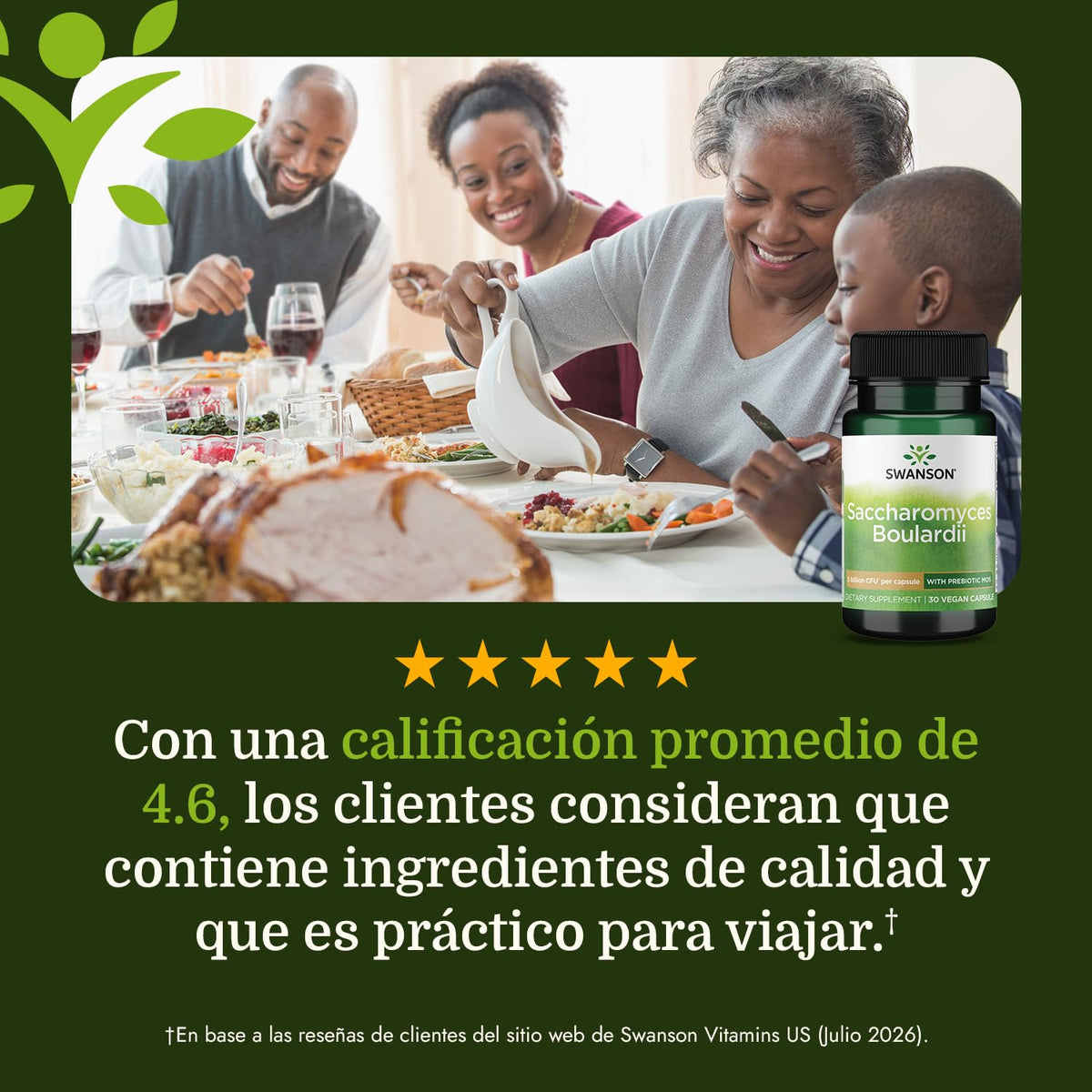 Swanson Saccharomyces Boulardii bottle with capsules