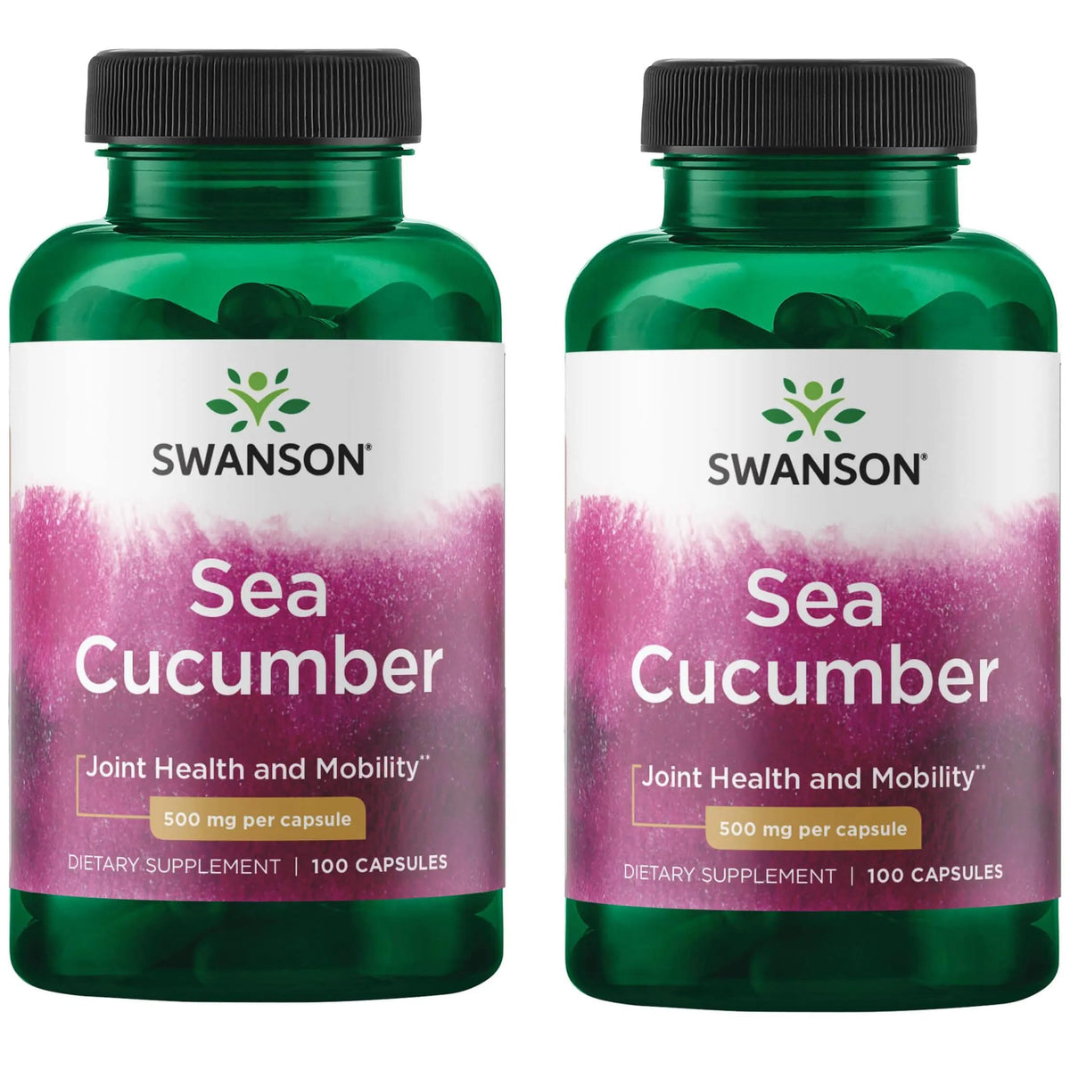 Swanson Sea Cucumber supplement front view with 100 capsules