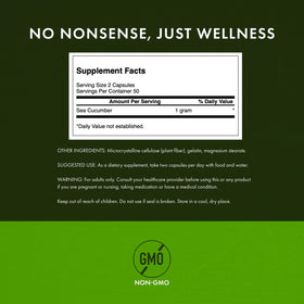 Swanson Sea Cucumber supplement packaging with dosage instructions