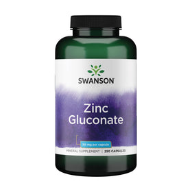 Swanson Zinc Gluconate 50 mg capsules bottle front view