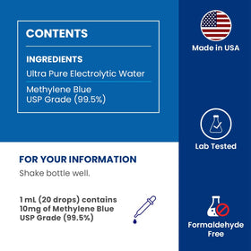 Sweat & Soul Methylene Blue solution in glass packaging