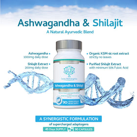 swiss bioenergetics Ashwagandha & Shilajit capsules bottle with label