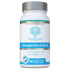 swiss bioenergetics Ashwagandha & Shilajit capsules front view