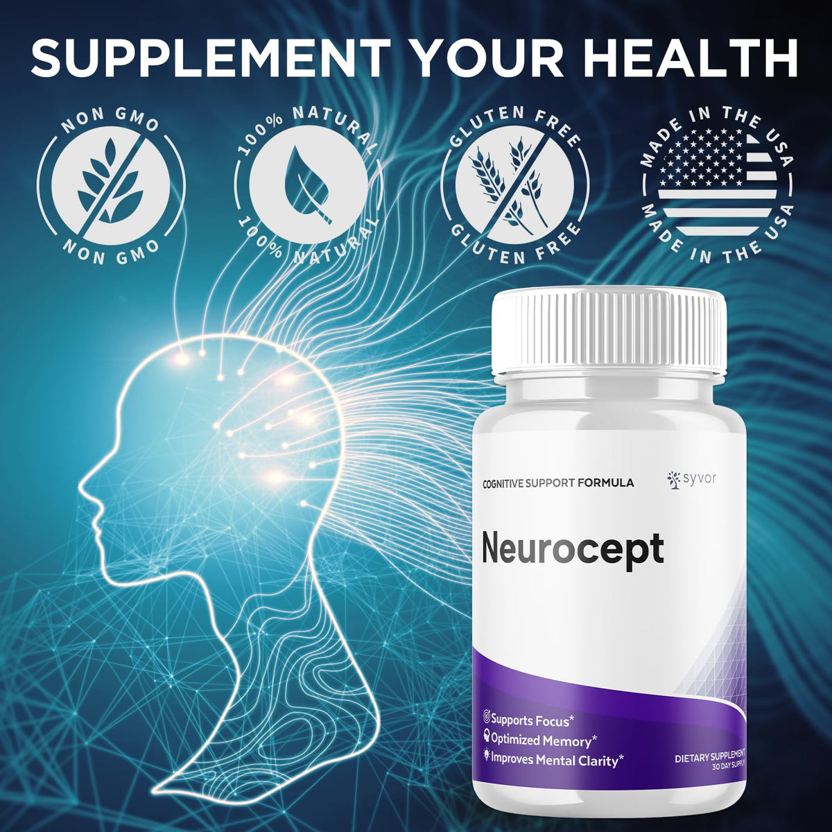 Syvor Neurocept Capsules with a measuring spoon for dosage