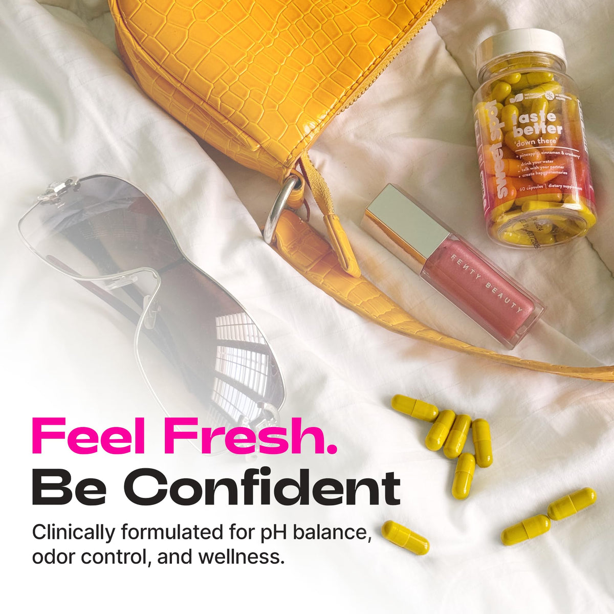 TASTE THE SWEET SPOT Pineapple & Cranberry capsules with cranberries