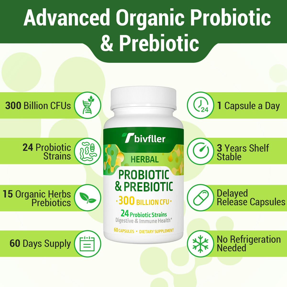 Tbivfller Probiotics packaging side view