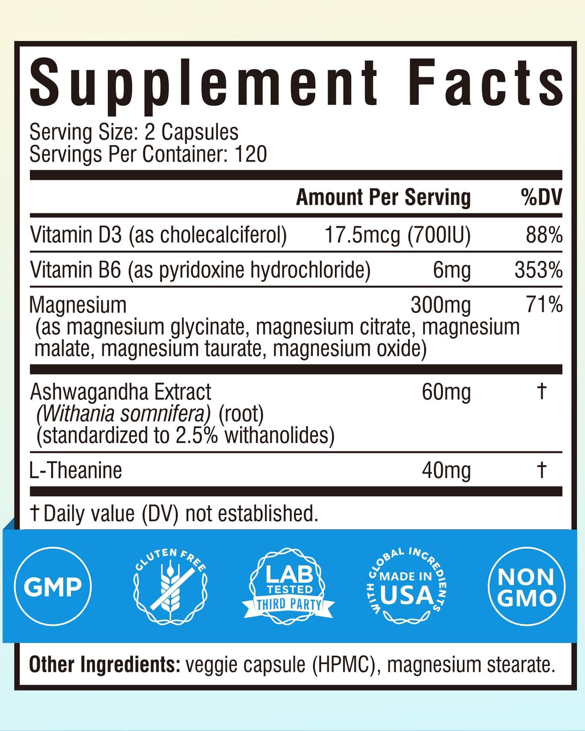Terranics Magnesium Complex with ashwagandha and vitamins