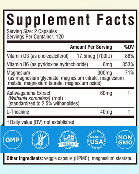 Terranics Magnesium Complex with ashwagandha and vitamins