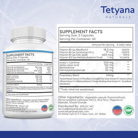 Tetyana Naturals Sciatic Nerve Support Supplement 120 Capsules back view