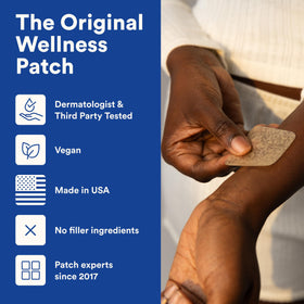 The Good Patch Dream Sleep Patch alongside a calming bedtime setup