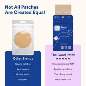 The Good Patch Dream Sleep Patch with melatonin and valerian root highlighted