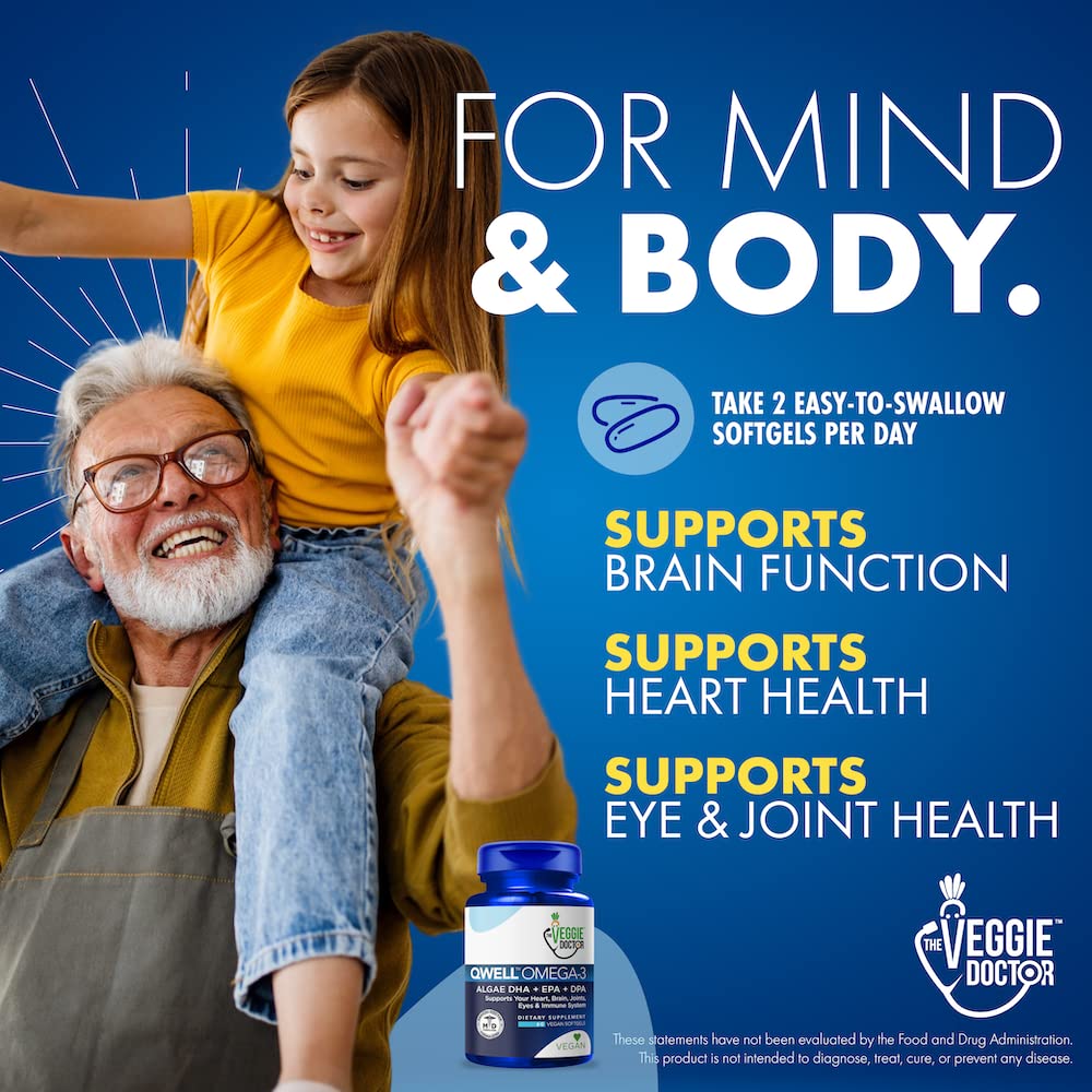 The Veggie Doctor Vegan Omega 3 Supplement capsules close-up