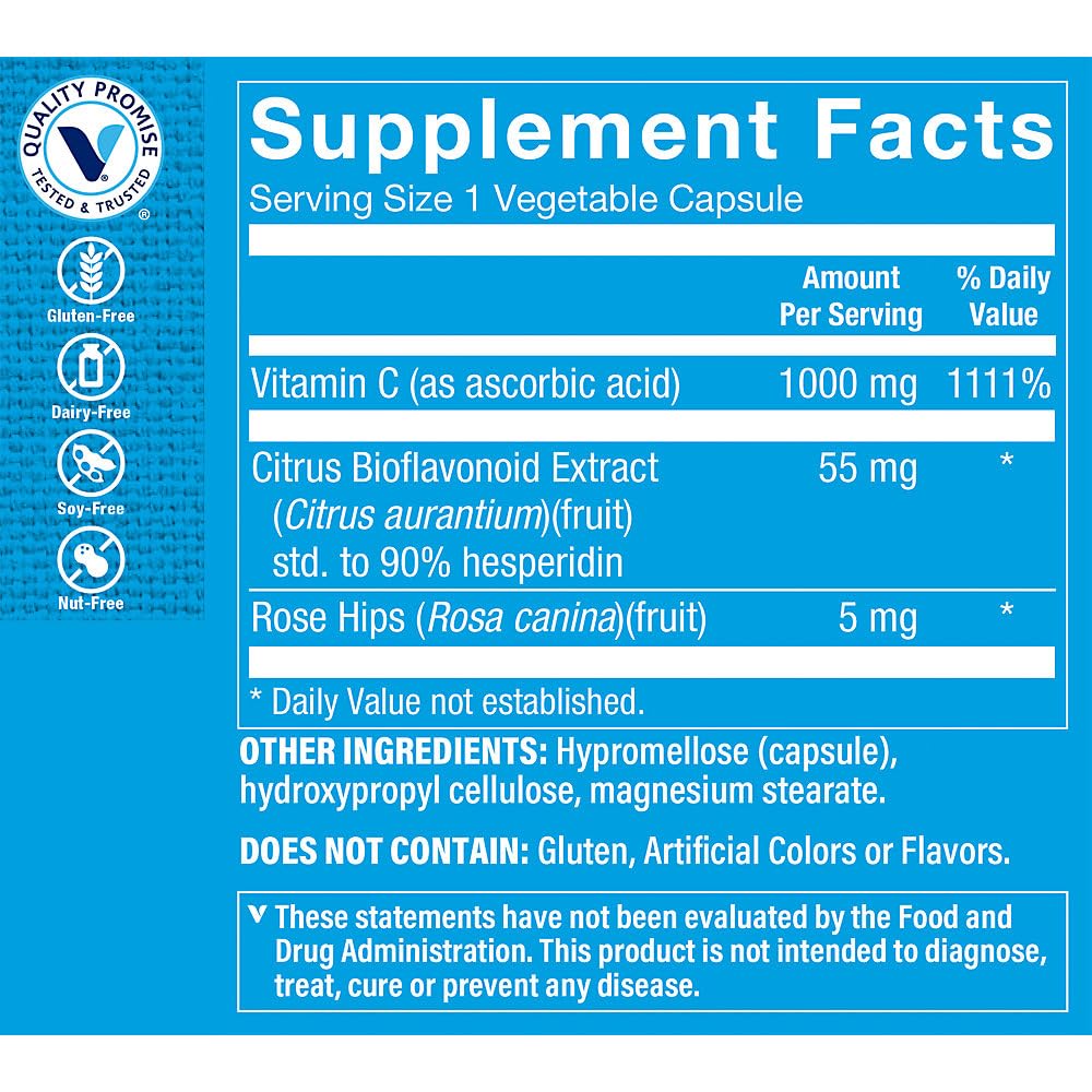 The Vitamin Shoppe C-1000 Complex 1,000MG capsules side view