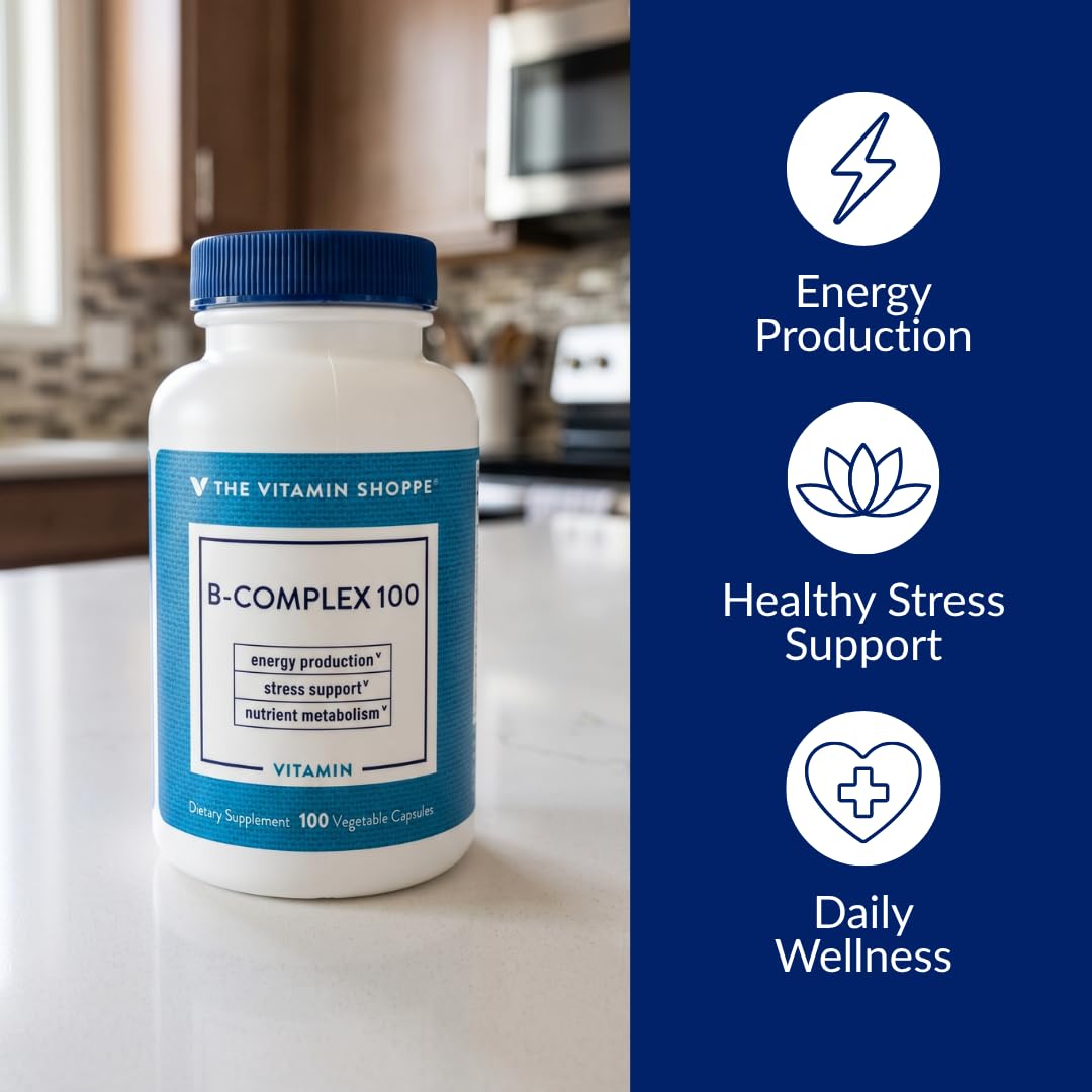 The Vitamin Shoppe Vitamin B-Complex bottle side view