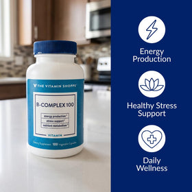 The Vitamin Shoppe Vitamin B-Complex bottle side view