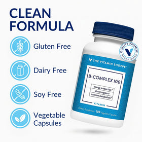 The Vitamin Shoppe Vitamin B-Complex vegetable capsules close-up