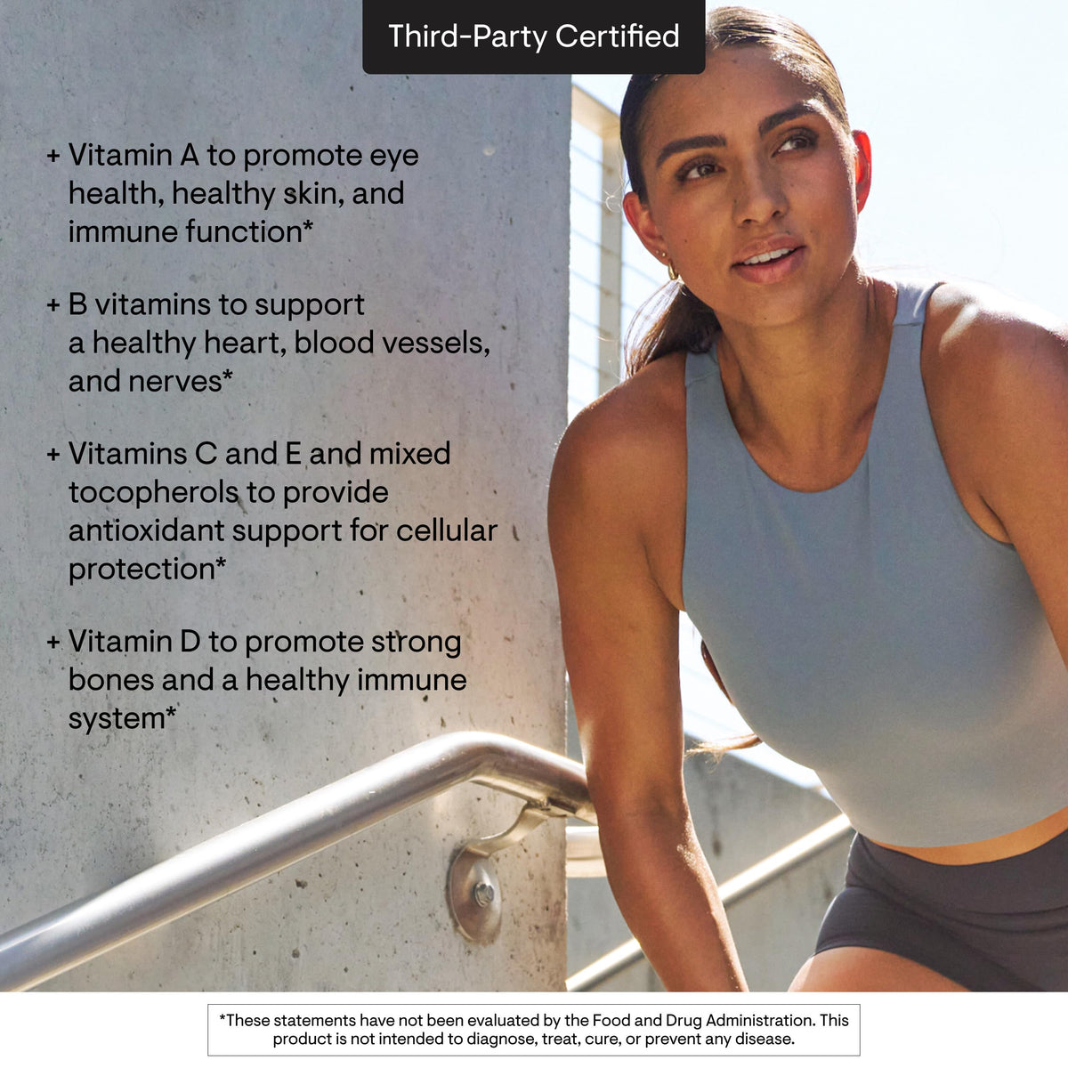 THORNE Basic Nutrients 2/Day capsules on wooden table