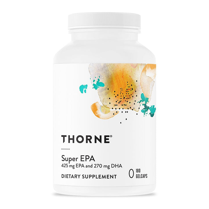 THORNE Super EPA Omega-3 Fish Oil Supplement 180 Softgels front view