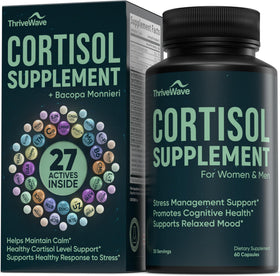ThriveWave Cortisol Supplements 60 Capsules front view