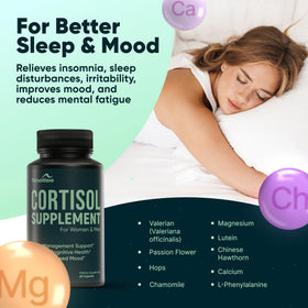 ThriveWave Cortisol Supplements bottle with background