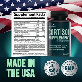 ThriveWave Cortisol Supplements capsules in hand