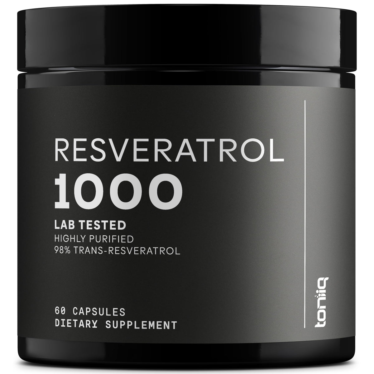 Toniiq Trans Resveratrol 1000mg supplement bottle front view